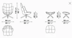 B&B Italia Relaxsessel|Sessel Husk Stoff Rattier Astro Seil Beige Schale Kunststoff Weiß Gestell Eiche Hell Gebürstet Mit Hocker