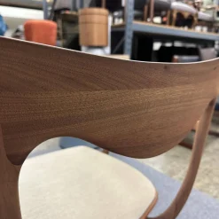 Cecotti Einzelstühle|Sessel Hypnos Sitzfläche Stoff Beige Creme Gestell Amerikanischer Nussbaum Massiv