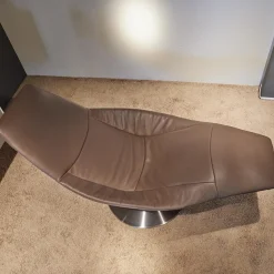 Jori Relaxsessel|Sessel Icarus Lounge S Leder Fuerte Topo Braun Fuß Rund Edelstahl Gebürstet
