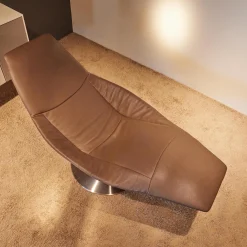 Jori Relaxsessel|Sessel Icarus Lounge S Leder Fuerte Topo Braun Fuß Rund Edelstahl Gebürstet