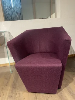 Jori Loungesessel|Sessel Ice Cube Bezug Filz Divina Meolange C 0671 Violett Gestell Massivholz Mit Drehfuß