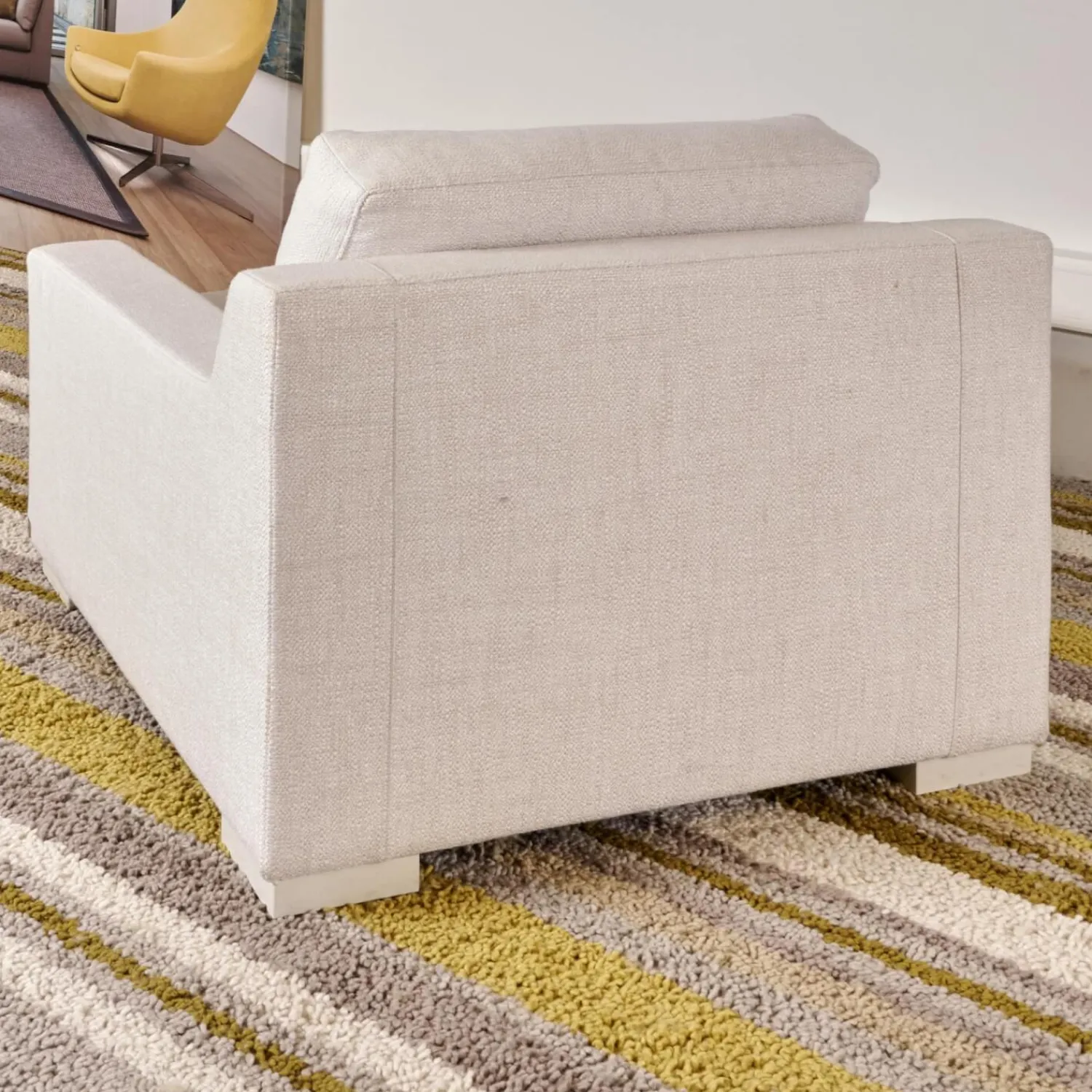 Bielefelder Werkstätten Loungesessel|Relaxsessel|Sessel Inspiration Stoff Joell 1742-171 Weiß Grau Mit Blockfüße