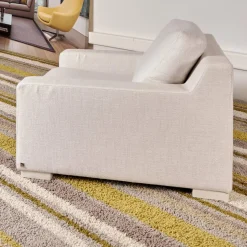 Bielefelder Werkstätten Loungesessel|Relaxsessel|Sessel Inspiration Stoff Joell 1742-171 Weiß Grau Mit Blockfüße