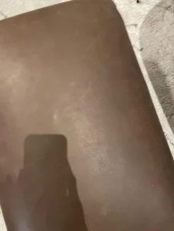 COR Relaxsessel|Sessel Jalis Leder 492 Dunkelbraun mit drehbarem Tellefuß und Hocker