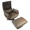 COR Relaxsessel|Sessel Jalis Lounge Leder 246 Schoko-Grau mit Hocker