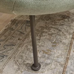 COR Loungesessel|Sessel Jalis Lounge Stoff 8305 Mintgrün Grün Grau Drahtgestell F01 Schwarzbraun Inklusive Hocker