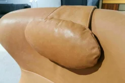 Signet Relaxsessel|Sessel Jester Leder Rancho Brandy Hellbraun Gestell Schwarz Pulverbeschichtet mit Hocker