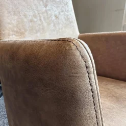 Lavida Einzelstühle|Sessel Lav Lamon Leder Kenia Braun Drehgestell Edelstahl