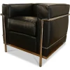 Cassina Relaxsessel|Sessel LC2 Leder Scozia Gruppe 13X606 Grafite Schwarz Gestell Verchromt