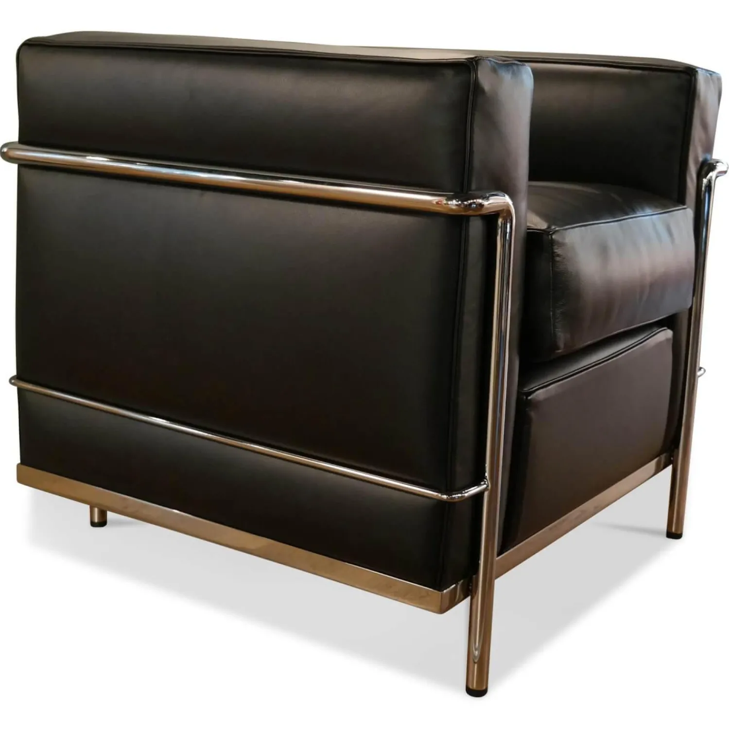 Cassina Relaxsessel|Sessel LC2 Leder Scozia Gruppe 13X606 Grafite Schwarz Gestell Verchromt