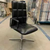 Walter Knoll Relaxsessel|Sessel Leadchair Leder Elen 65 Black 1230 4-Fuß-Kreuz Aluminium