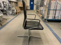 Walter Knoll Relaxsessel|Sessel Leadchair Leder Elen 65 Black 1230 4-Fuß-Kreuz Aluminium