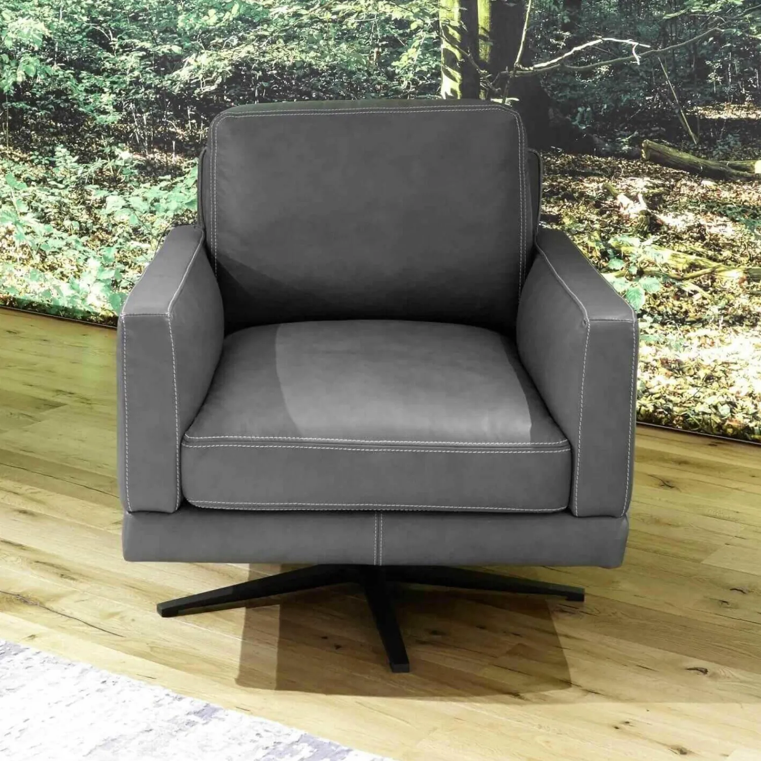 Paul Lindberg Relaxsessel|Sessel Leder 25 Quarz Mit Sternfuß Schwarz