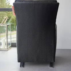 Accente Loungesessel|Sessel Leder Und Stoff Schwarz Gestell Metall Chrom Schwingend