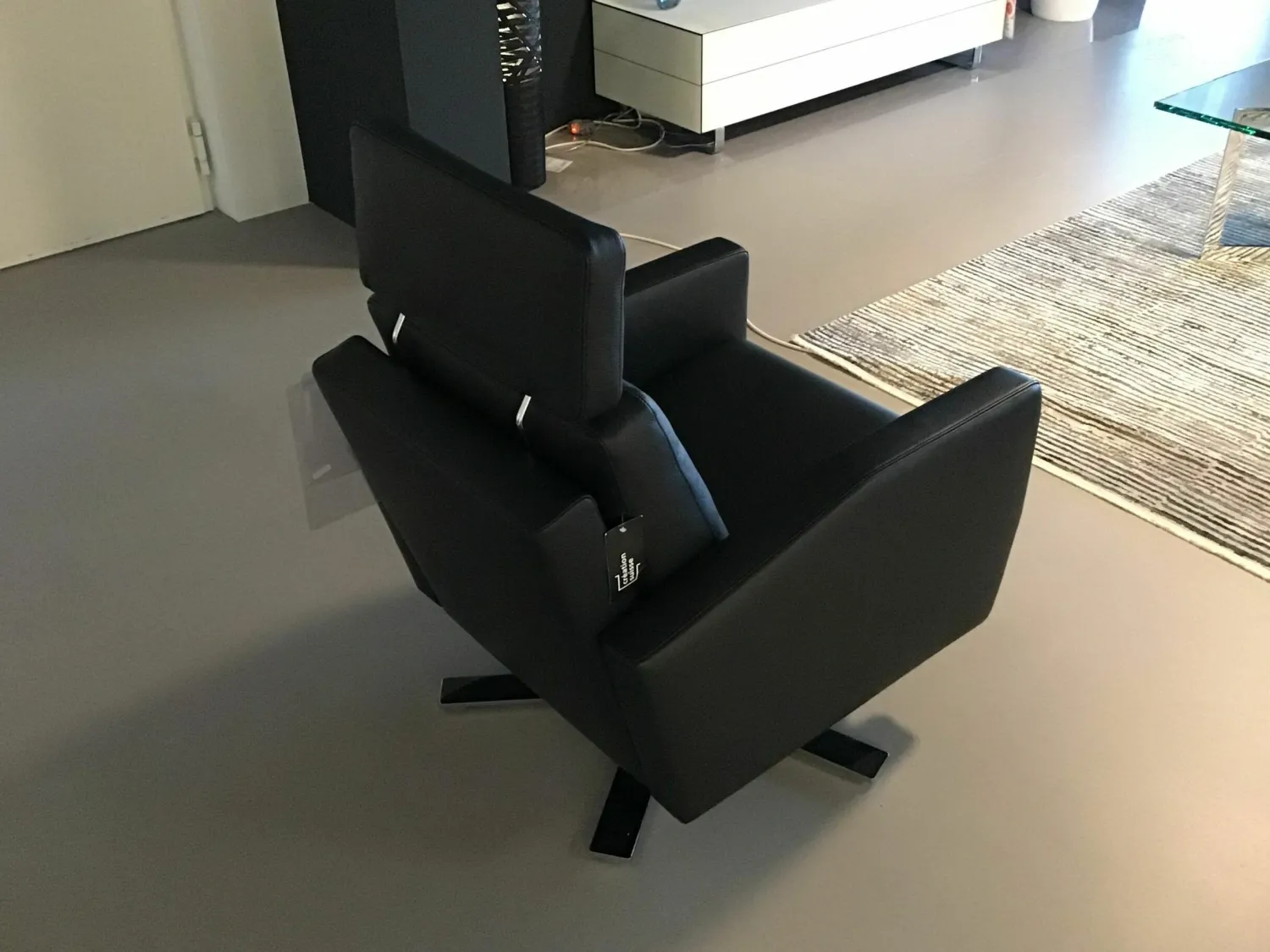 Weibelweibel Relaxsessel|Sessel Lenis Rancho Schwarz L0771A Gestell 5-Sternfuß Chrom Glänzend mit Relaxfunktion
