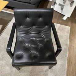 Wittmann Relaxsessel|Sessel Leslie Bezug Leder Nappa Schwarz Gestell Buche Schwarz Gebeizt Mit Armteilen