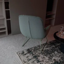 Freifrau Loungesessel|Sessel Leya Lounge Chair Stoff Opera Aloe Grau Drahtgestell RAL 6021 Blassgrün Grün Mit Kunststoffgleitern