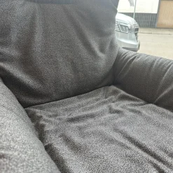 Freifrau Relaxsessel|Sessel Leya Wingback Chair Innen Stoff Shake Walnut Braun Grau Außen Leder Muscat Carbon Braun Grau Mit Hocker