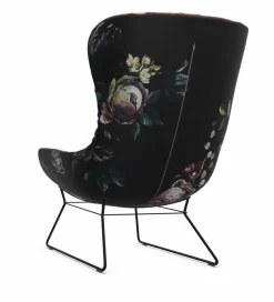 Freifrau Loungesessel|Sessel Leya Wingback Chair Stoff Smart Bougogne Rot Außen Gobelin mit Ottoman