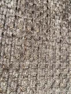 Christine Kröncke Loungesessel|Sessel Lilou Stoff Zoe 023 Terra Grau Braun Kopfteilkissen Leder Nappa Havanna Braun Gestell Metall Mit Hocker Derby Leder Nappa Havanna Braun Mit Ledenkissen