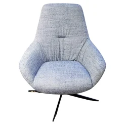 Brune Loungesessel|Sessel Liv 2181 Stoff 3lfm Spring Grau Blau Fußkreuz Stahl Schwarz Matt Pulverbeschichtet Mit Kunststoffgleitern