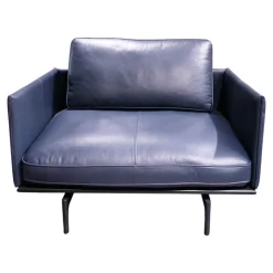 Rolf Benz Loungesessel|Sessel Liv Smart Leder 42 103 Dunkel Schwarz Blau Gestell Aluminium RAL 9017 Verkehrsschwarz Pulverbeschichtet