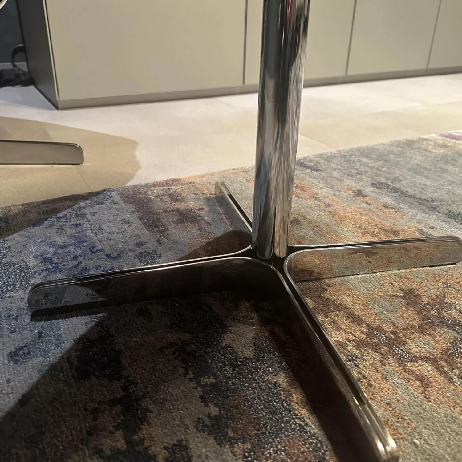 De Sede Relaxsessel|Sessel Lomo Stoff Samt Dunkelblau Gestell Verchromt Inklusive Hocker