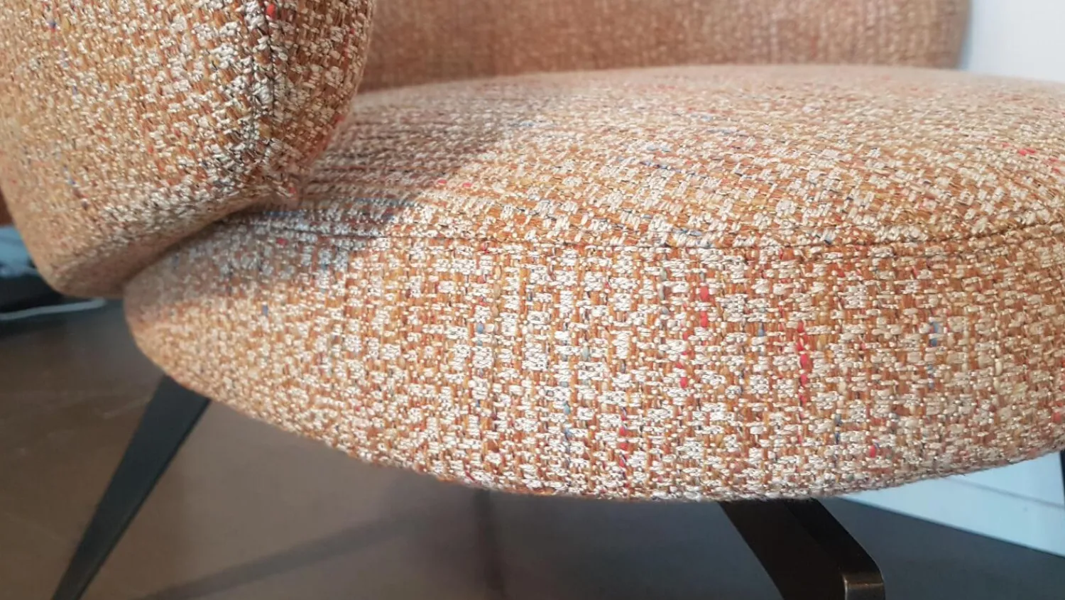 Lema Relaxsessel|Sessel Lounge Chair Bice Stoff DD TDD81 Sarin Orange Füße Bronzefarben