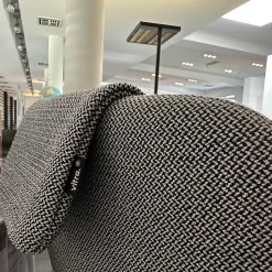 Vitra Relaxsessel|Sessel Lounge Chair HAL Stoff Credo 120 Salt'n Pepper Schwarz Weiß Untergestell Eiche Dunkel Mit Ottoman