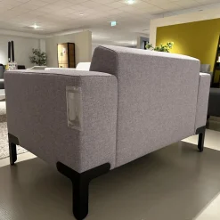 Havee Meubelen Loungesessel|Sessel Loveseat Foldy Stoff Tonica 633 Grau Füße Stahl Schwarz RAL9005