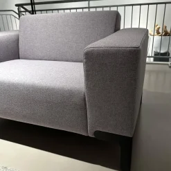 Havee Meubelen Loungesessel|Sessel Loveseat Foldy Stoff Tonica 633 Grau Füße Stahl Schwarz RAL9005