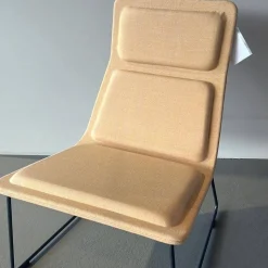 Cappellini Relaxsessel|Sessel Low Pad LW 3 Stoff B LO 1048 Grigio Anthrazit Gelb Gestell Schwarz Matt Pulverbeschichtet
