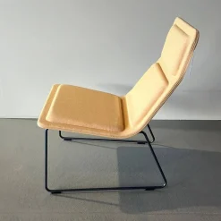 Cappellini Relaxsessel|Sessel Low Pad LW 3 Stoff B LO 1048 Grigio Anthrazit Gelb Gestell Schwarz Matt Pulverbeschichtet