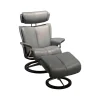 Stressless Relaxsessel|Sessel Magic M Leder Paloma Grau Gestell Signature Schwarz Inklusive Hocker