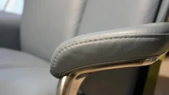 Stressless Relaxsessel|Sessel Magic M Leder Paloma Grau Gestell Signature Schwarz Inklusive Hocker