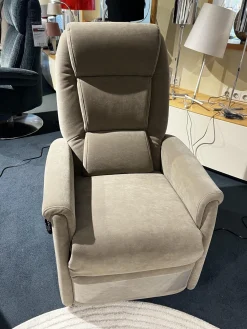 himolla Relaxsessel|Sessel Mainz Stoff Nuvano Schlamm Beige Grau Gestell Motorisch Mit Aufstehhilfe