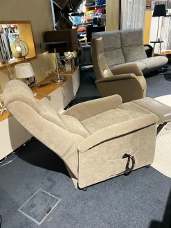 himolla Relaxsessel|Sessel Mainz Stoff Nuvano Schlamm Beige Grau Gestell Motorisch Mit Aufstehhilfe