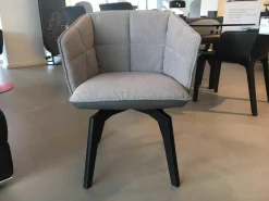 Freifrau Relaxsessel|Sessel Marla Armchair High Stoff Grau Lederrücken