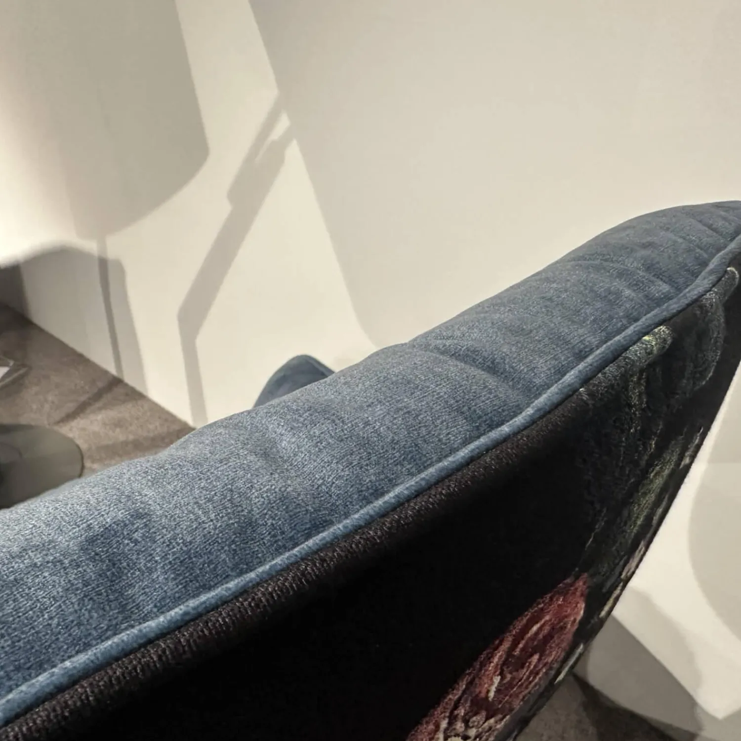 Freifrau Relaxsessel|Sessel Marla Easy Chair High Rücken Stoff Gobelin Eden Blumenmuster Sitz Stoff Smart Arctique 05 Blau Mit Hocker