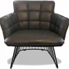 Freifrau Relaxsessel|Sessel Marla Easy Chair Nappaleder Grau Harfengestell Pulverbeschichtet
