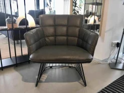 Freifrau Relaxsessel|Sessel Marla Easy Chair Nappaleder Grau Harfengestell Pulverbeschichtet