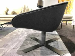 B&B Italia Relaxsessel|Sessel Mart MPG15 Stoff Sera Dunkelgrau Gestell Nickel Bronzefarben