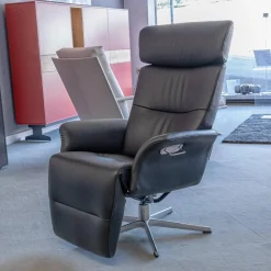 Conform Relaxsessel|Sessel Master Leder Fantasy Schwarz 2514-89 X-Fuß Aluminium