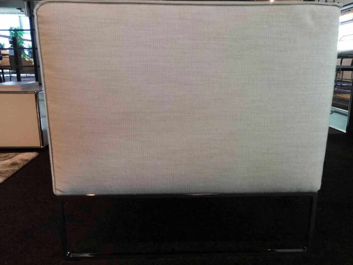 COR Relaxsessel|Sessel Mell Stoff 7068 Wollweiß Kufe Verchromt