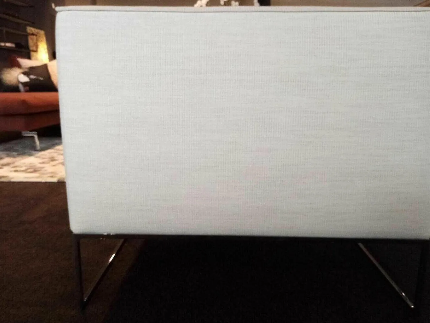 COR Relaxsessel|Sessel Mell Stoff 7068 Wollweiß Kufe Verchromt