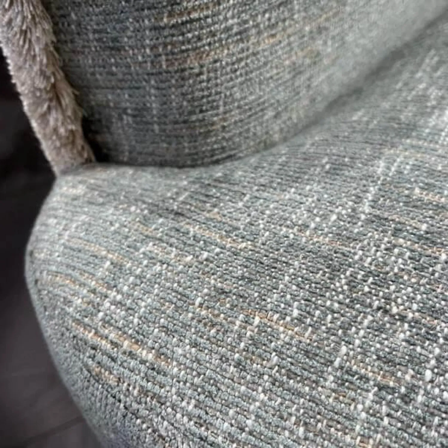 Casamilano Loungesessel|Sessel Mit Fransen Ada Stoff 1611/1 Grau-Blau Fransen Spazzolino Grege Füße Aus ABS