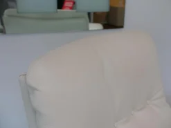 WK Wohnen Relaxsessel|Sessel Mit Hocker WK 631 Kingchair Niedrig Bezug Leder Rustica 70239 White Untergestell Aluminium Poliert