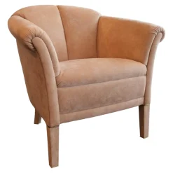 Finkeldei Relaxsessel|Sessel Model King Bezug Alkantara 112 Lachs Ton Massivholzgestell