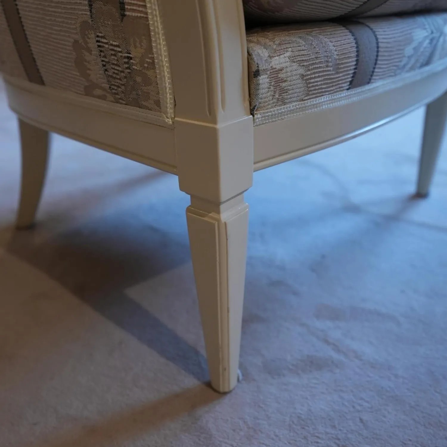 Finkeldei Relaxsessel|Sessel Modell Carlo Bezug beige / gelb / hellbraun Sichtholz Elfenbein Ton