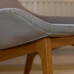 Zeitraum Relaxsessel|Sessel Morph Lounge Eiche Geölt Bezug Leder Jepard 1377 Schlammgrau Stoff Canvas 244